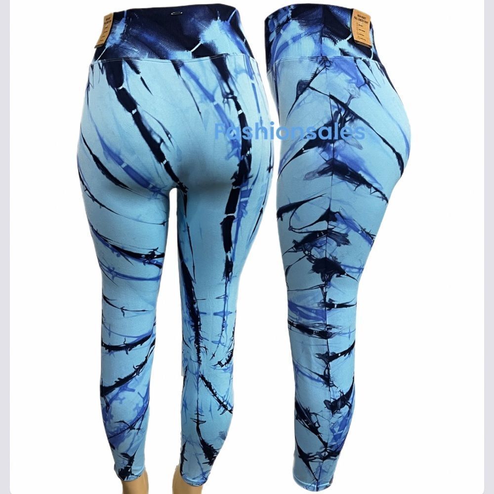 Victoria Secret PINK Active Seamless Leggings High Waist Full Length Tight blue